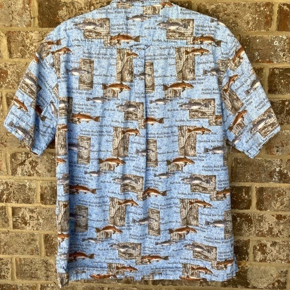 Columbia | River Lodge Fishing Print Shirt M - Picture 5 of 8